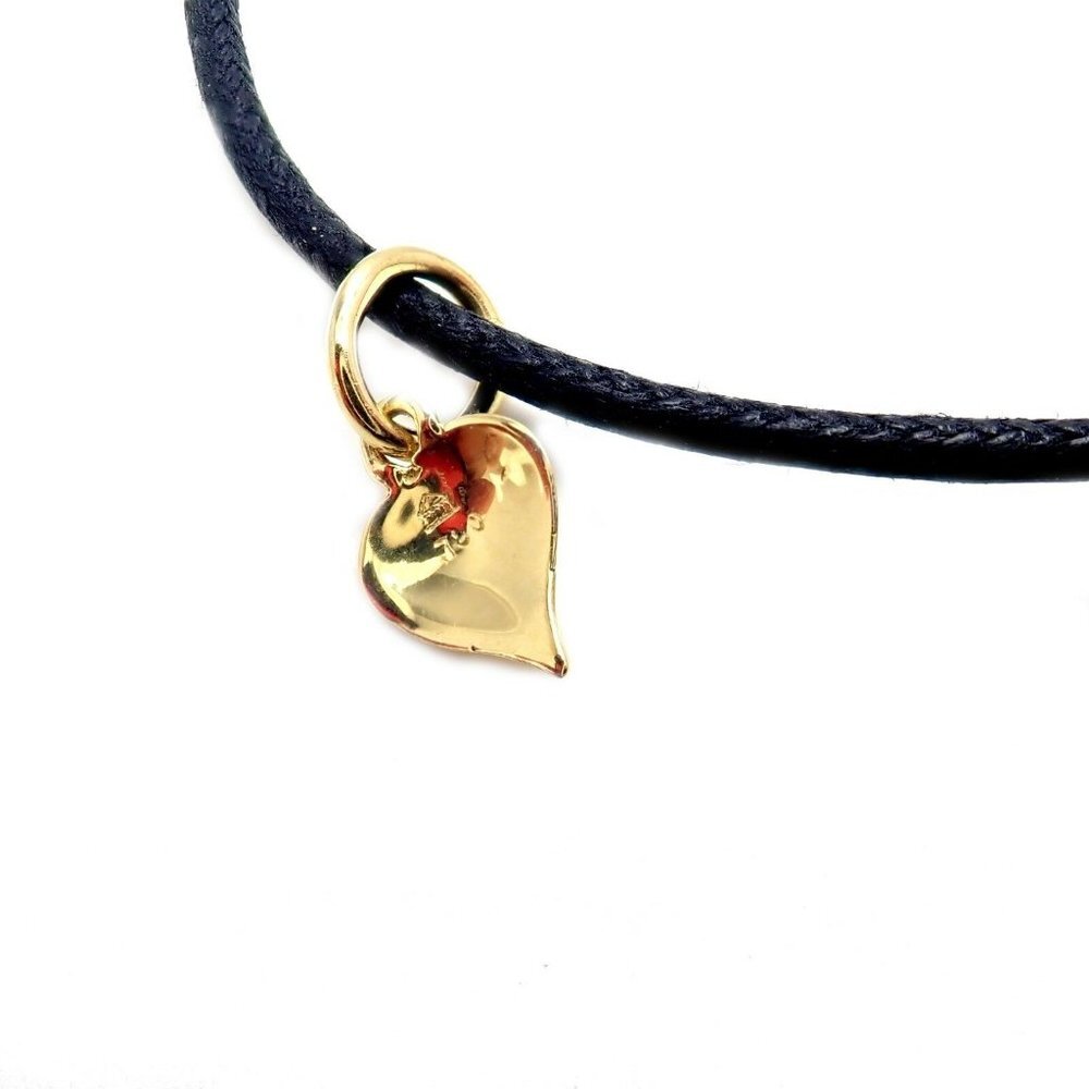 Temple St Clair 18k Tanooki Nature Leaf Charm Cord Bracelet - Picture 3 of 4